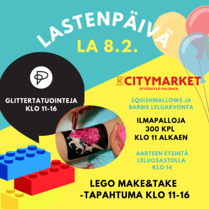 Lastenpäivää vietetään Palokan kauppakeskuksessa lauantaina 8.2. klo 11-16