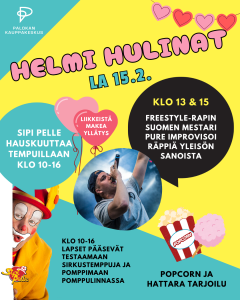 Helmi Hulinat Palokan kauppakeskuksessa la 15.2. klo 10-16